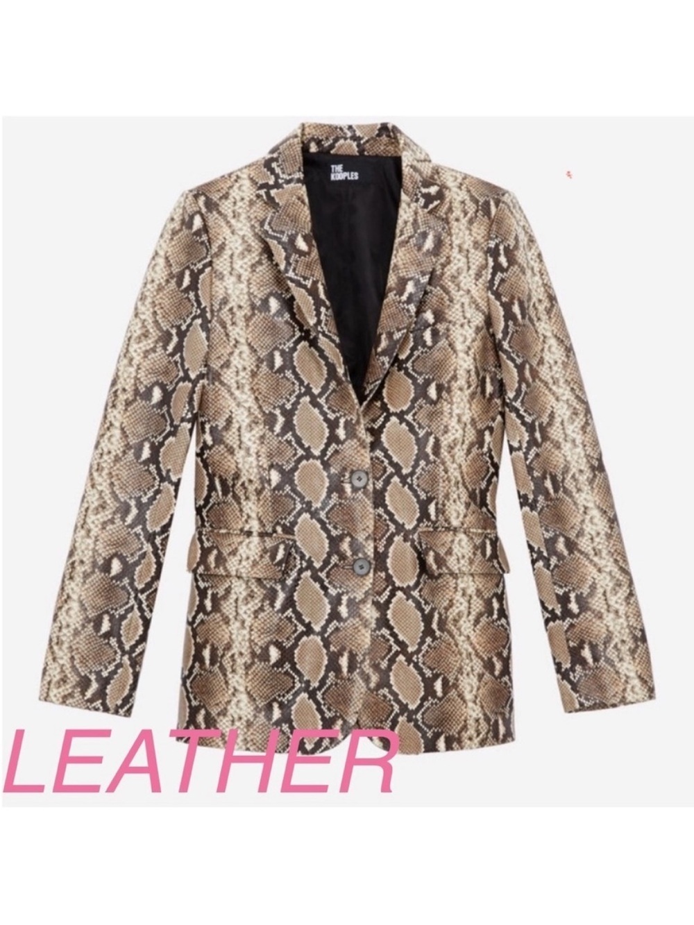 NEW The Kooples Leather Python Print Blazer Sz 1 (S)